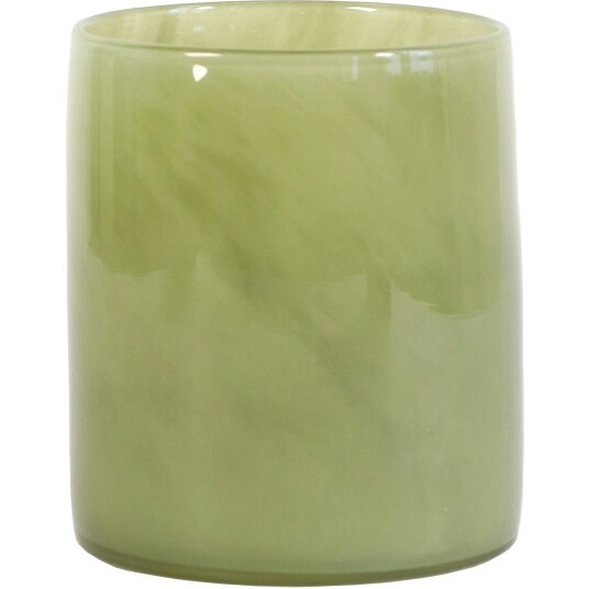 Tell Me More Lyslykt M Olivengrønn Glass 12cm x 14cm