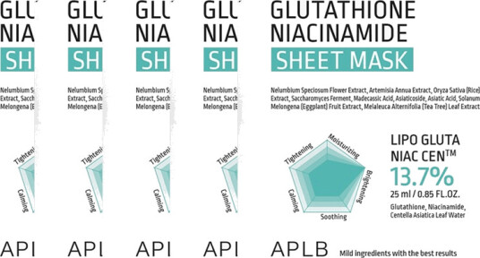 APLB Glutathione Niacinamide Sheet Mask 5pcs