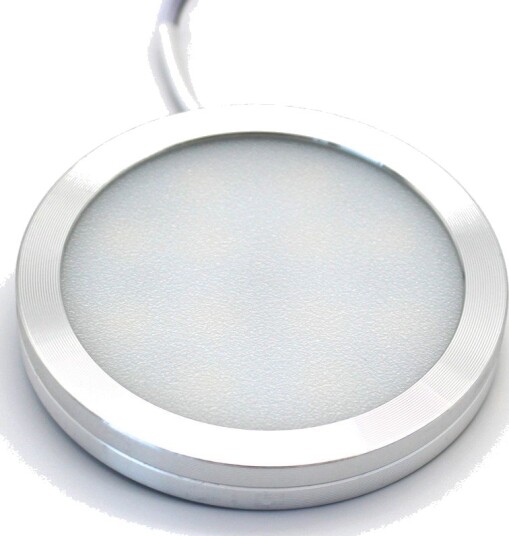 Ledlife Ø6cm Sono60 møbelspot RA92   12V DC Mål: Ø6 cm utenpåliggende skapbelysning børstet stål   Dimbar : Dimbar Kulør : Varm