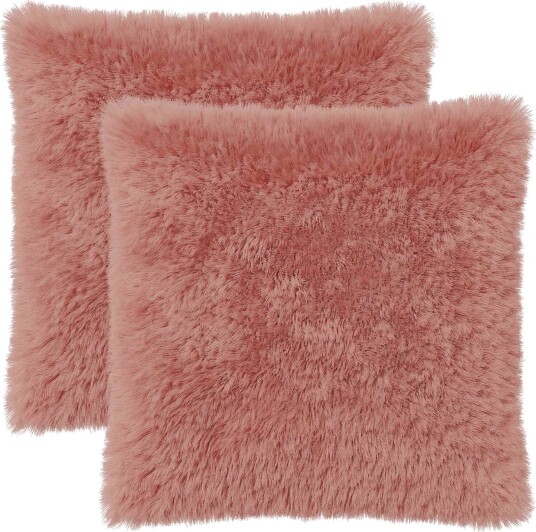vidaXL Putetrekk 2 pcs HEERLEN Rosa 80 x 80 cm PV Fleece