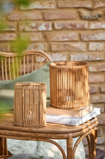 Ib Laursen Lykt Cane rattan 18x20cm