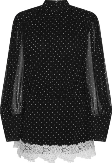 ROTATE Minidress LS Lace Kjole Sort Mønster 36