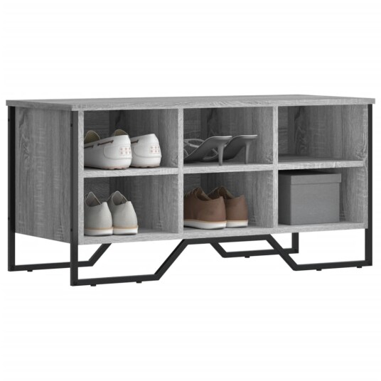  Skohylle grå sonoma 90x38x45,5 cm konstruert tre