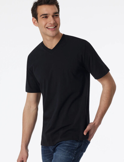 Schiesser Shirt 1/2   Black   L