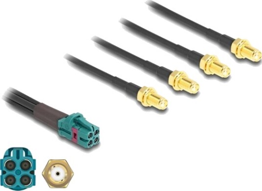 Delock Kabel Mini Fakra Z Hunn Quad Til 4 X Sma Hunn A Type