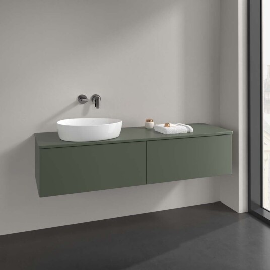 Villeroy & Boch  Antao Servantskap med 2 skuffer 160x50x36 cm u/lys Grønn Matt
