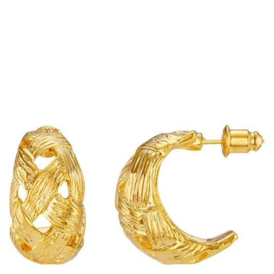 Orelia Domed Woven Cut Out Hoops Orelia Domed Woven Cut Out Hoops