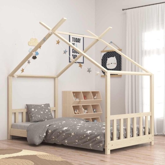 Sengeramme for barn heltre furu 80x160 cm - natur