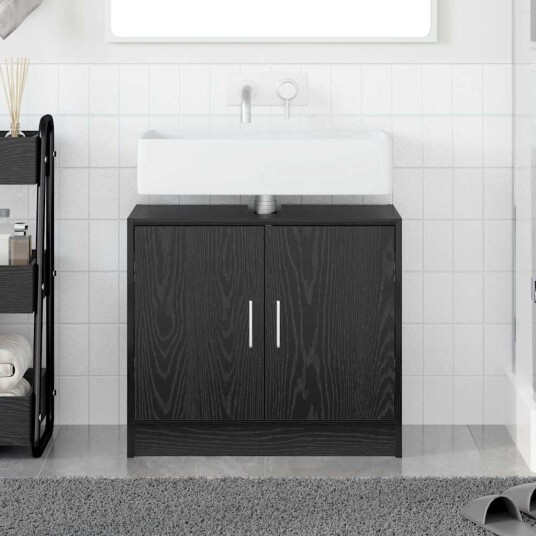vaskeskap svart eik 63x29x55 cm konstruert tre