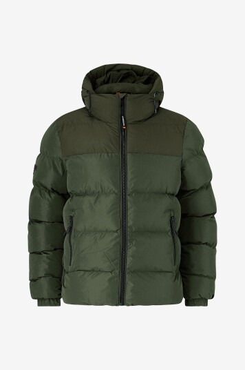 Superdry Jakke Colourblock Hooded Puffer Jkt Grønn