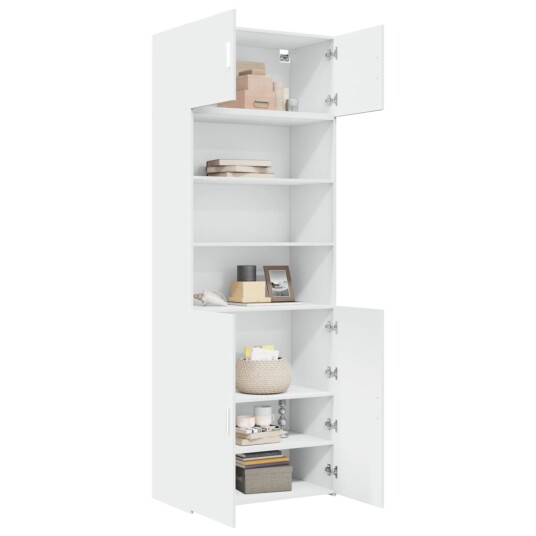 Oppbevaringsskap hvit 80x42,5x225 cm konstruert tre 8721102654329 Oppbevaringsskap hvit 80x42,5x225 cm konstruert tre 8721102654329