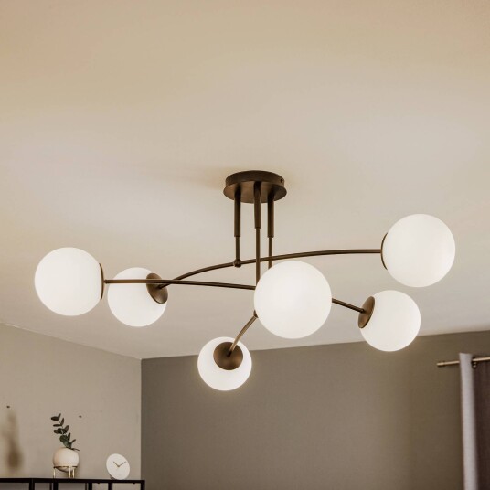EMIBIG LIGHTING Taklampe Pregos 6 i svart seks lyskilder