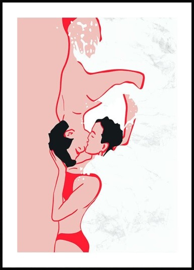 Ethereal Kiss In the Waves Plakat Plakat / 30x40cm