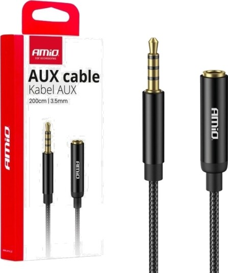 Lydkabel Forlengelseskabel Aux Mini-Jack 3,5 Mm 2 M Amio-04296