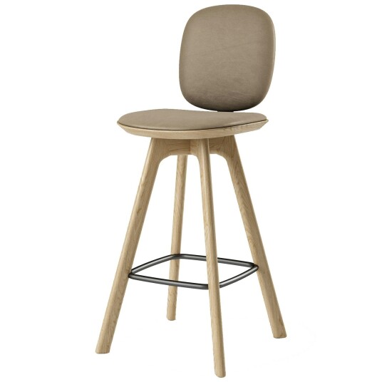 Brdr. Krüger Pauline Comfort Barstol 65 cm Oljet Eik / Skinn Almond