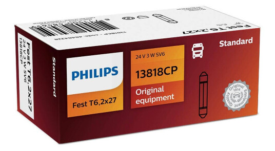 Philips pære T6,2x27 Festoon 10 pakning
