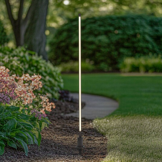 Lindby LED-gatelampe Neano 120 cm svart metall IP65