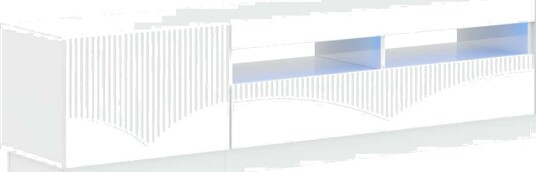 vidaXL 5 delt LED TV skap Høgglans hvit Konstruert tre