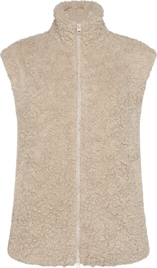 NOISY MAY Nmsarah S/L High Neck Teddy Vest   Beige   XL