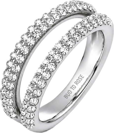 Bud To Rose Iris Ring Clear/Silver   Silver   ONE SIZE