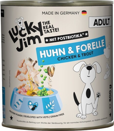 Lucky Jim Våtfôr Adult & Ørret Kylling 6 X 800 G