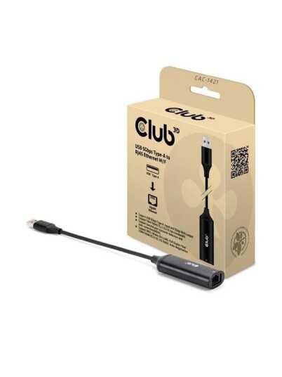 Club 3D USB A to RJ45 Ethernet 5G M/F Adapter CAC 1421