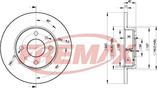 Bremseskive FREMAX BD-3465