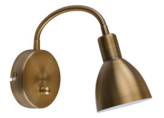 Lindby Amrei vegglampe, dimbar, antikk messing
