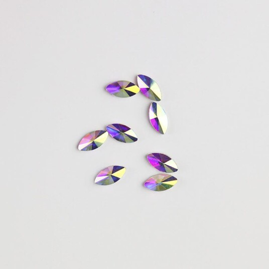 Brillbird Norge Rhinestone 10stk   Navette 3,4x8mm