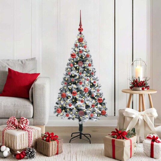 Kunstig juletre med 150 LED grønn 120 cm PVC og Stål og Plast