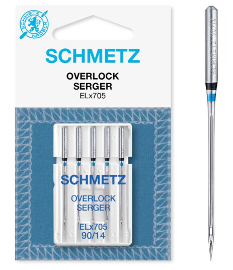 Schmetz Overlocknåler 90/14 ELx705, 90/14, 5-pack Schmetz Overlocknåler 90/14 ELx705, 90/14, 5-pack