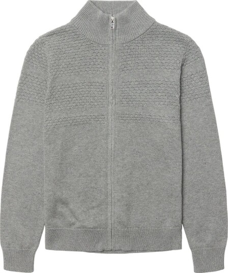 Grunt Cardigan - Strikk - GrLoke - Grey Melange - Grunt - 10 år (140) - Cardigan - Grå