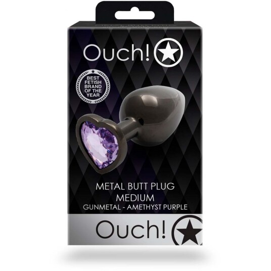 Ouch! by Shots Heart Gem Butt Plug Medium