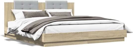 Sengeramme med hodegavl sonoma eik 180x200 cm konstruert tre 8721012276352