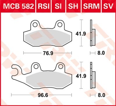 Bremseklosser TRW MCB582SH Bremseklosser TRW MCB582SH