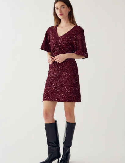 Noella Soli Dress - Burgundy - XS