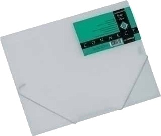 Q Connect Folder Med Elastisk Bånd Pp A4 400 Mikron 3 Ganger Transparent Hvit Q Connect Folder Med Elastisk Bånd Pp A4 400 Mikron 3 Ganger Transparent Hvit