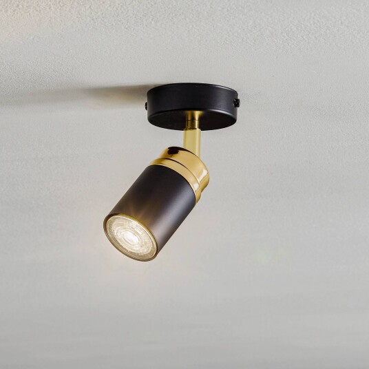 Luminex Reno takspotlight enkeltlys svart/gull