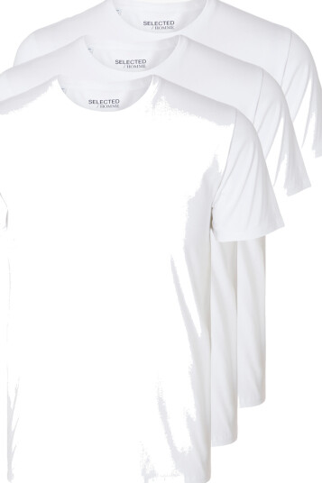 Selected Homme Roland Short Sleeve O-Neck 3-Pack Tee Hvit M