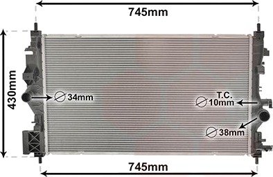 Radiator, motorkjøling VAN WEZEL 37002683