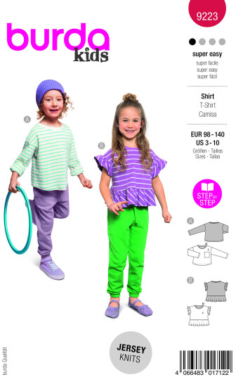 Burda 9223 - Genser & Topp EUR: 98-140 US: 3-10 Burda 9223 - Genser & Topp EUR: 98-140 US: 3-10