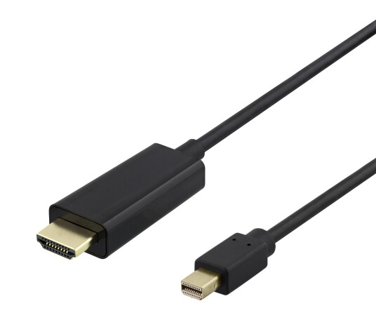 Deltaco miniDisplayPort to HDMI cable, 4K UHD, 2m, black
