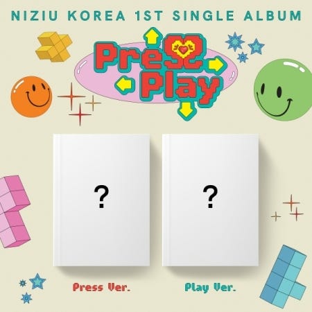 NiziU Press Play Random Cover incl. 88pg Photobook, 2 Photocards, Photo Frame, Postcard + Sticker CD NiziU Press Play Random Cover incl. 88pg Photobook, 2 Photocards, Photo Frame, Postcard + Sticker CD