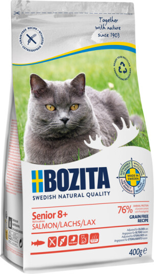 Bozita Kornfri Senior 8+ Kattemat med Laks 400 g
