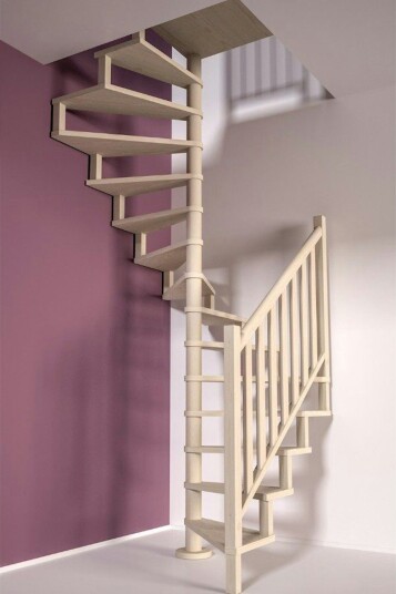 Hjørnespiraltrapp Byggera Square Wood