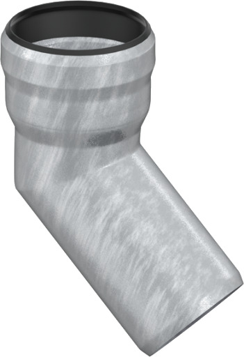 GM-X 125 MM BØY 45 GRAD. galvanized