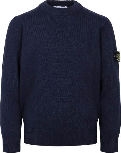 Stone Island Kids Junior Compass Patch Sweater   Navy   128
