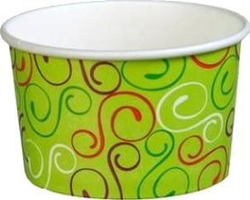 Isbæger 120/160 Ml 4 Oz Ø79x43 Mm Pap Green Twiddle,20 Ps X 50 Stk/Krt