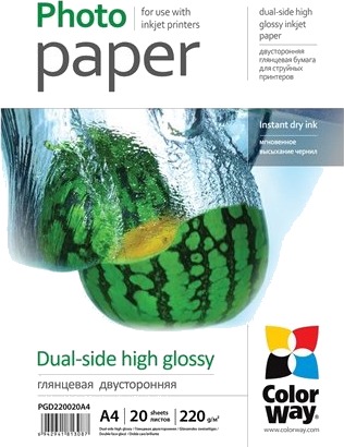 Colorway fotopapir A4 høyblank 220 g/m² 20 ark