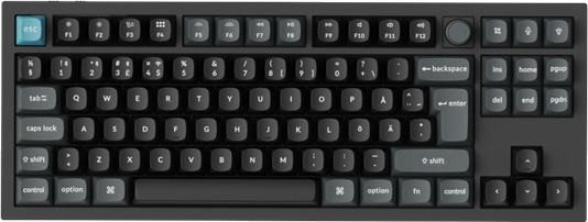 Keychron Q3 Ultra 80% Gamingtastatur trådløs med Silk POM Red brytere - Svart